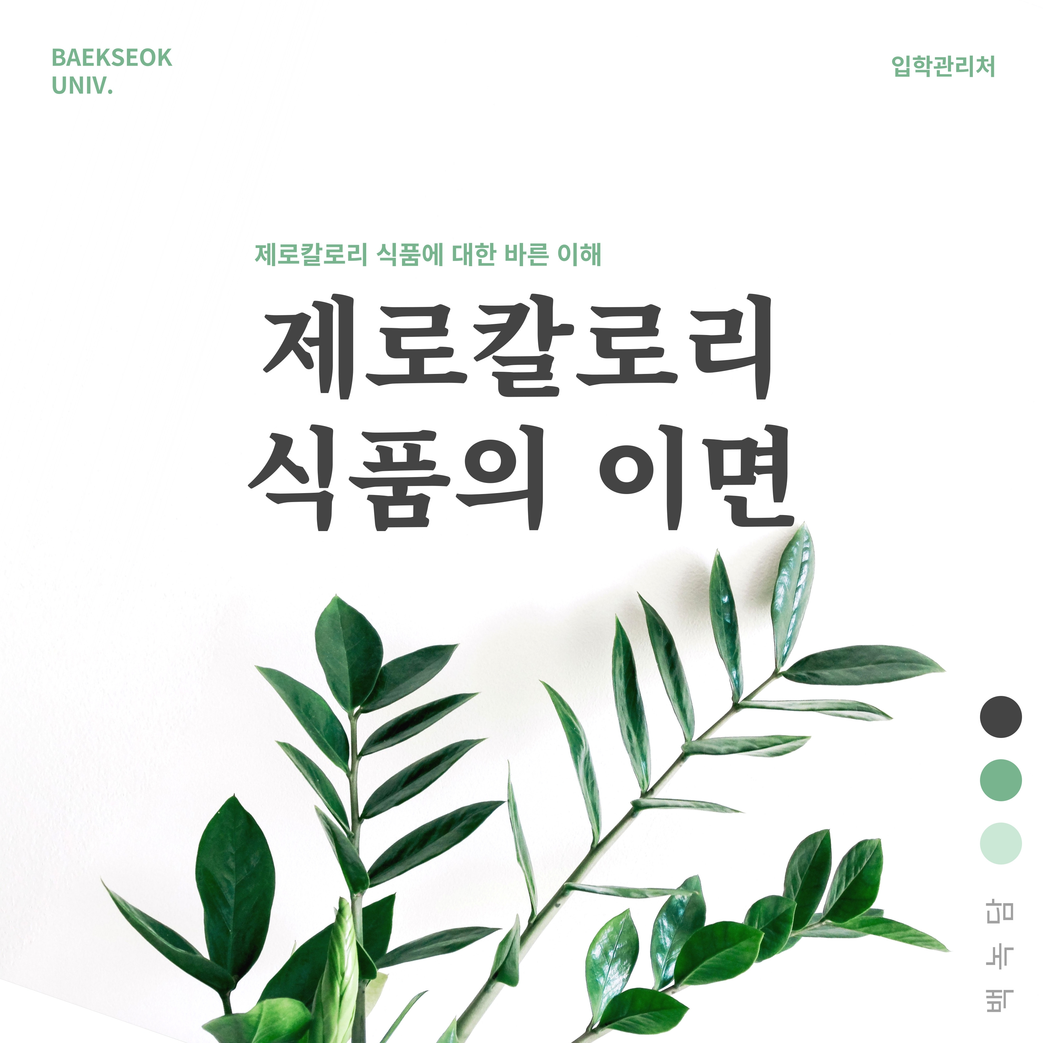 제로칼로리 식품에 대한 바른 이해