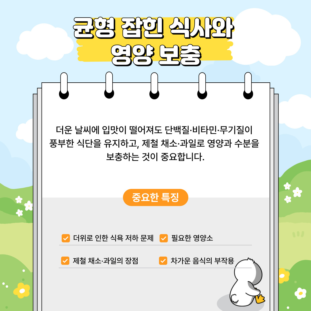 균형 잡힌 식사와 영양 보충