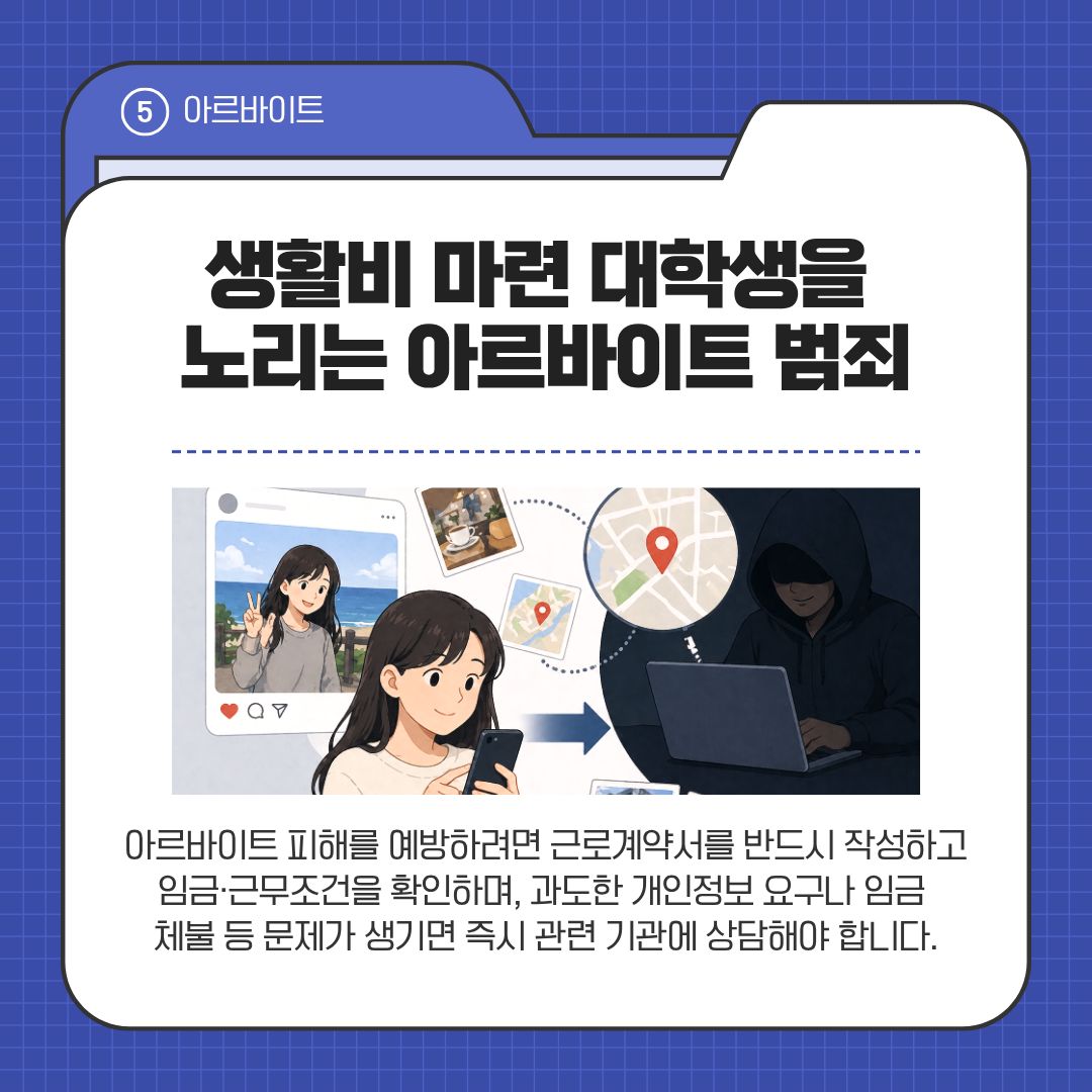 생활비 마련 대학생을 노리는 아르바이트 범죄