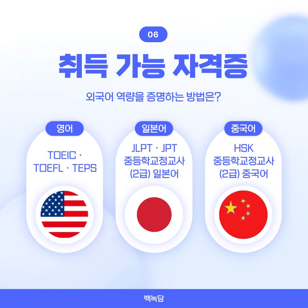 취득 가능 자격증