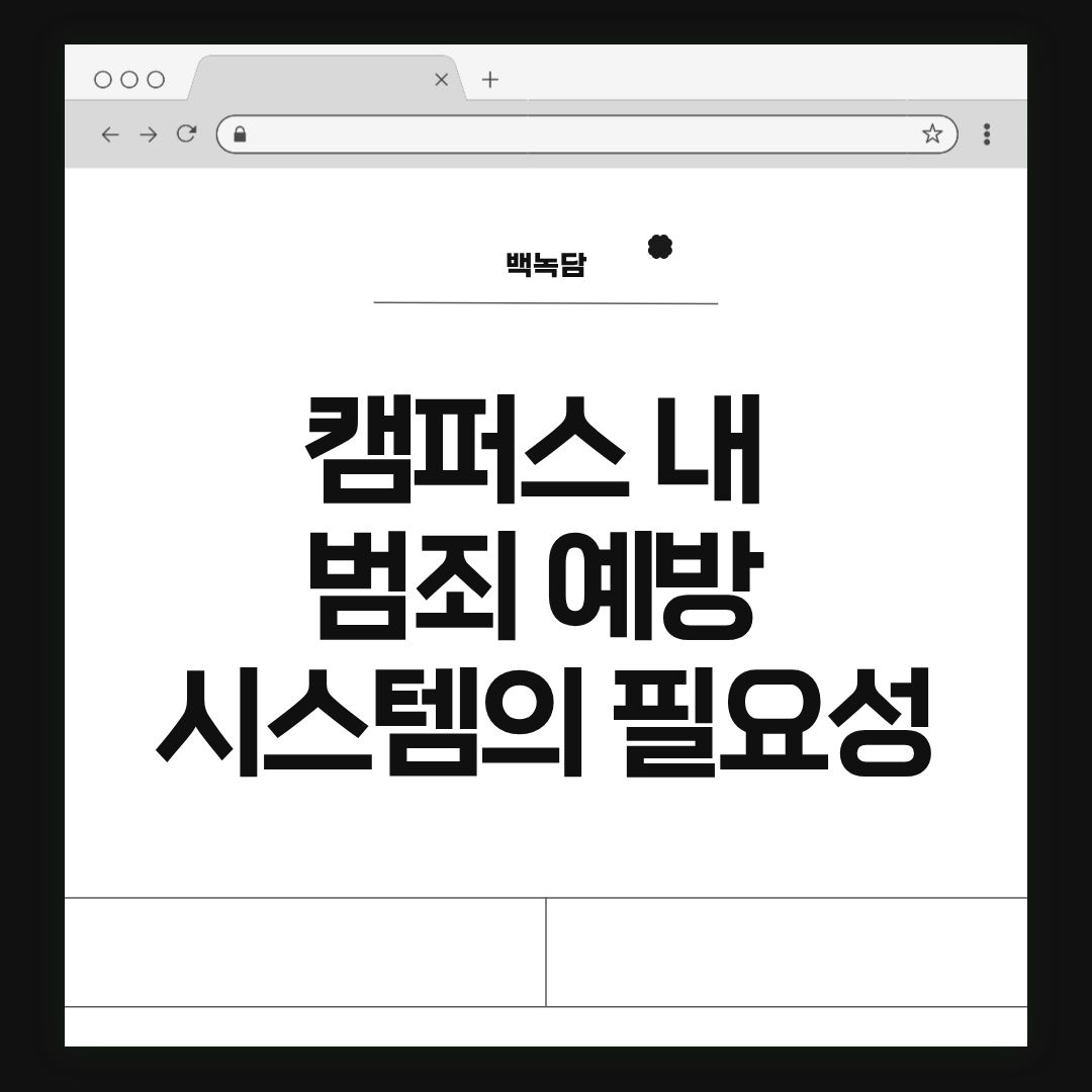 캠퍼스 내 범죄 예방 시스템의 필요성 캠퍼스 내 범죄 예방 시스템의 필요성