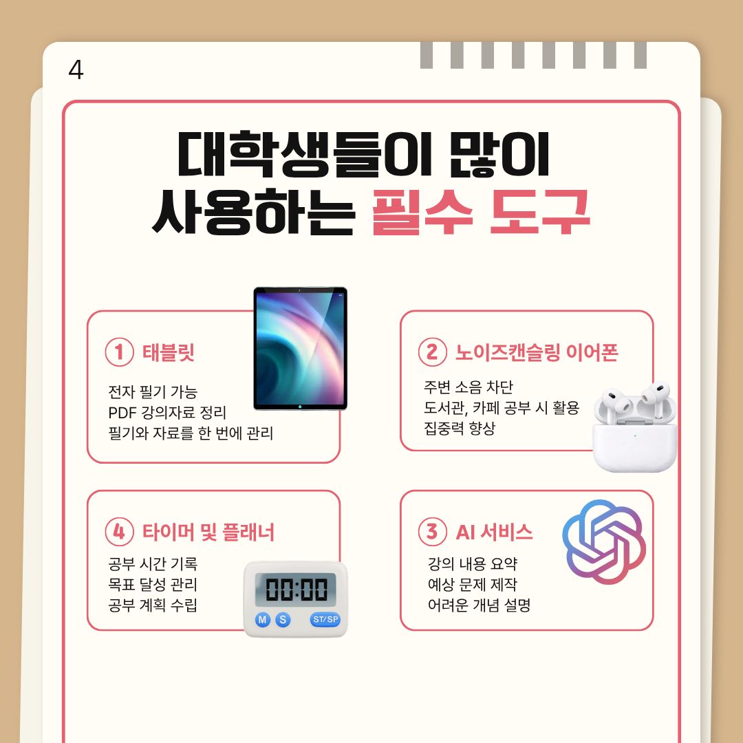 대학생들이 많이 사용하는 필수도구 대학생들이 많이 사용하는 필수도구