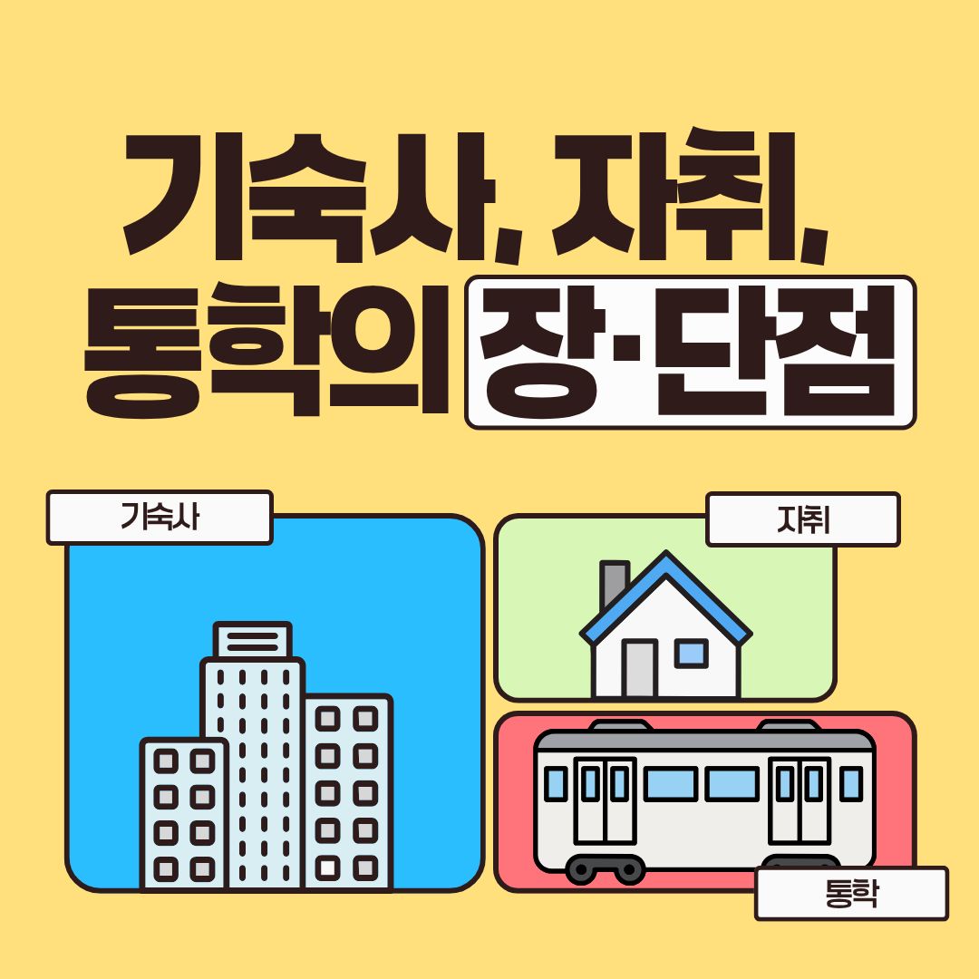 기숙사, 자취, 통학의 장·단점 기숙사, 자취, 통학의 장·단점