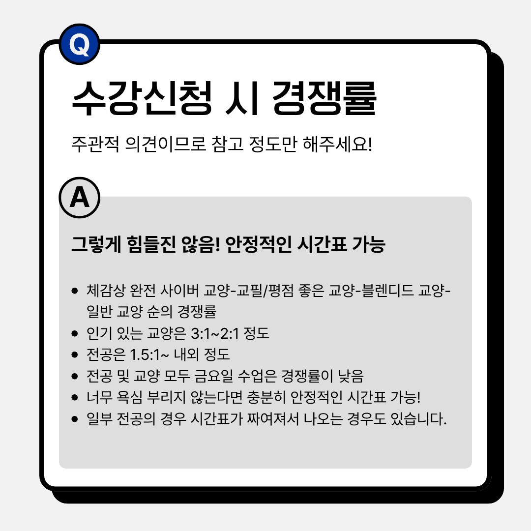 수강신청 시 경쟁률